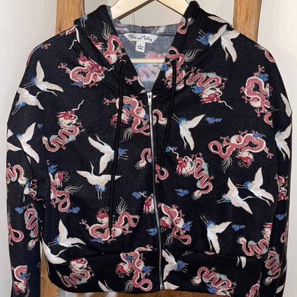 Vine and Valley Crop Top Hoodie - Picture 1 of 3